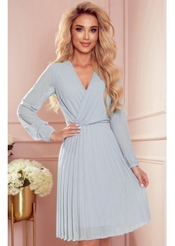 Numoco 313-11 ISABELLE plisowana sukienka z dekoltem i długim rękawkiem ze sklepu intimiti.pl w kategorii Sukienki - zdjęcie 187900804