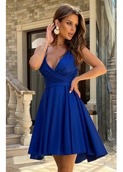 Elegacka sukienka z brokatem chabrowa  2215-05 ze sklepu intimiti.pl w kategorii Sukienki - zdjęcie 187900824