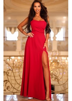 Elizabeth Nathalie długa gładka sukienka czerwona ze sklepu intimiti.pl w kategorii Sukienki - zdjęcie 187900834