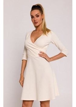 Moe sukienka z górą na zakładkę śmietankowa M786 ze sklepu intimiti.pl w kategorii Sukienki - zdjęcie 187901340