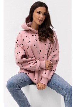 Oversizowa bluza damska z kapturem kropeczki ze sklepu intimiti.pl w kategorii Bluzy damskie - zdjęcie 187901344