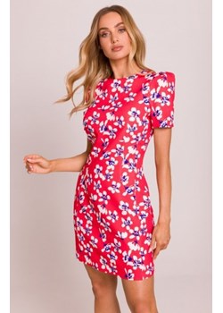 Moe wzorzysta sukienka mini z ozdobnymi rękawami M856/2 ze sklepu intimiti.pl w kategorii Sukienki - zdjęcie 187901412