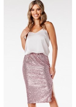 Awama A692 cekinowa midi spódnica różowa ze sklepu intimiti.pl w kategorii Spódnice - zdjęcie 187901552