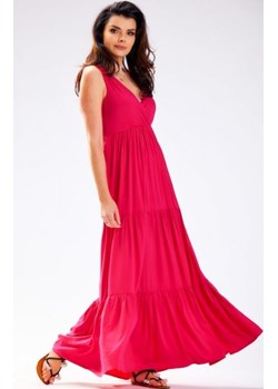 Awama A581 oversizowa sukienka maxi fuksja ze sklepu intimiti.pl w kategorii Sukienki - zdjęcie 187901564