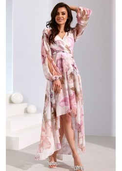 Asymetryczna maxi sukienka szyfonowa w jasne kwiaty ze sklepu intimiti.pl w kategorii Sukienki - zdjęcie 187901612