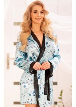 Kalimo satynowy szlafrok damski Himma blue ze sklepu intimiti.pl w kategorii Szlafroki damskie - zdjęcie 187901742
