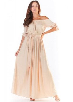 Sukienka maxi hiszpanka beżowa A357 ze sklepu intimiti.pl w kategorii Sukienki - zdjęcie 187901831