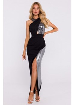 Moe sukienka z łączonych materiałów czarna M835 ze sklepu intimiti.pl w kategorii Sukienki - zdjęcie 187901881