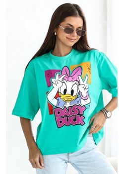 Oversizowy t-shirt Daisy Duck miętowy ze sklepu intimiti.pl w kategorii Bluzki damskie - zdjęcie 187901990
