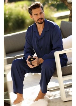 Dkaren Lukas satynowa piżama męska granatowa ze sklepu intimiti.pl w kategorii Piżamy męskie - zdjęcie 187901994