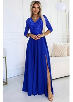 Numoco 309-12 AMBER elegancka długa koronkowa suknia z dekoltem ze sklepu intimiti.pl w kategorii Sukienki - zdjęcie 187902061