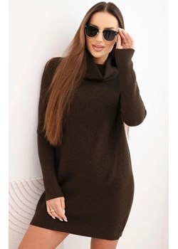 Dzianinowa sukienka z golfem brązowa ze sklepu intimiti.pl w kategorii Sukienki - zdjęcie 187902181