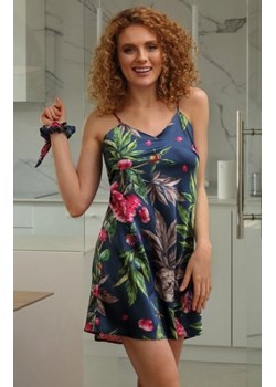 Wzorzysta koszulka nocna satynowa DK-HK ze sklepu intimiti.pl w kategorii Koszule nocne - zdjęcie 187902313