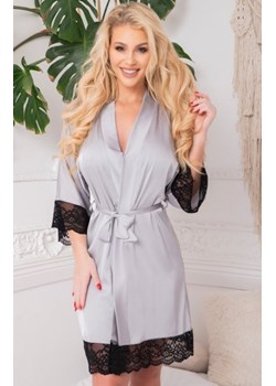 Kalimo Sumi satynowy szlafrok damski srebrny ze sklepu intimiti.pl w kategorii Szlafroki damskie - zdjęcie 187902342