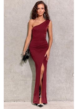 Elegancka bordowa sukienka z brokatem 274 ze sklepu intimiti.pl w kategorii Sukienki - zdjęcie 187902693