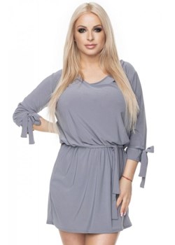 Mini sukienka z wiązaniem 0115 szara ze sklepu intimiti.pl w kategorii Sukienki - zdjęcie 187902781