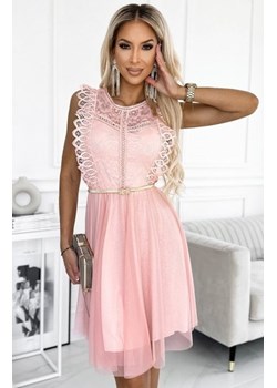 Numoco 454-2 GRETA sukienka z koronką i złotym paskiem ze sklepu intimiti.pl w kategorii Sukienki - zdjęcie 187902852