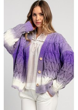Fobya F1972 kardigan ombre multikolor fioletowy ze sklepu intimiti.pl w kategorii Swetry damskie - zdjęcie 187902873