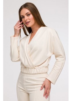 Bewear B292 bluza z kopertowym dekoltem waniliowa ze sklepu intimiti.pl w kategorii Bluzy damskie - zdjęcie 187902892