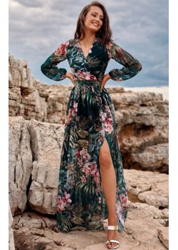 Roco długa sukienka w niebieskie kwiaty 0219/R71 ze sklepu intimiti.pl w kategorii Sukienki - zdjęcie 187902900