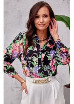 Elegancka koszula w kwiaty 0136/L33 ze sklepu intimiti.pl w kategorii Koszule damskie - zdjęcie 187902922