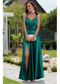 Elizabeth Marina długa satynowa sukienka zieleń szmaragdowa ze sklepu intimiti.pl w kategorii Sukienki - zdjęcie 187903272