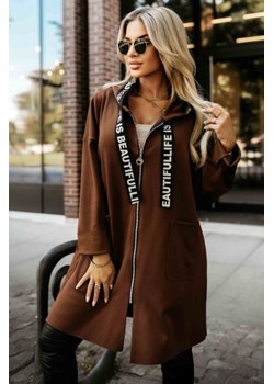 Numoco 632-2 casualowy płaszczyk z zamkiem i modnymi detalami ze sklepu intimiti.pl w kategorii Płaszcze damskie - zdjęcie 187903301