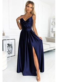 Numoco 299-12 CHIARA elegancka maxi długa satynowa suknia na ramiączkach ze sklepu intimiti.pl w kategorii Sukienki - zdjęcie 187904200