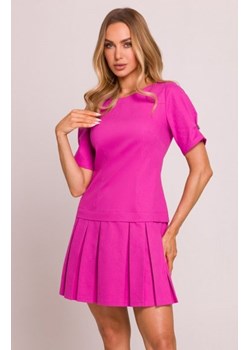 Moe sukienka z plisowanym dołem różowa M842 ze sklepu intimiti.pl w kategorii Sukienki - zdjęcie 187904223