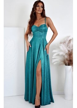 Duet gorset długa sukienka zielona błyszcząca ze sklepu intimiti.pl w kategorii Sukienki - zdjęcie 187904311