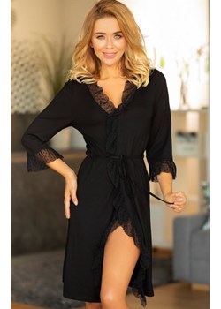 Kalimo wiskozowy szlafrok damski Chios czarny ze sklepu intimiti.pl w kategorii Szlafroki damskie - zdjęcie 187904461