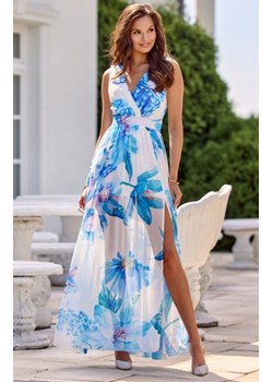 Szyfonowa sukienka maxi w kwiaty niebieskie 54D ze sklepu intimiti.pl w kategorii Sukienki - zdjęcie 187904623