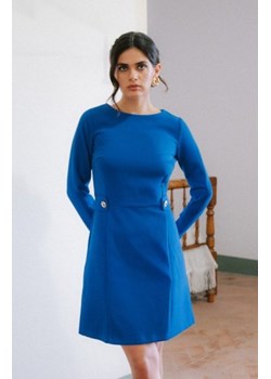 Stylove S419 sukienka z ozdobnymi guzikami w talii chabrowa ze sklepu intimiti.pl w kategorii Sukienki - zdjęcie 187904690