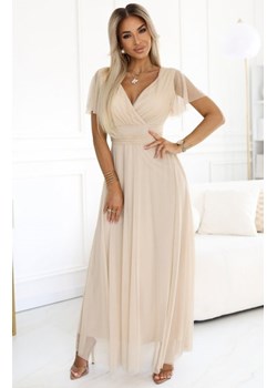 Numoco 562-6 NASTIA długa sukienka z dekoltem i krótkim rękawkiem ze sklepu intimiti.pl w kategorii Sukienki - zdjęcie 187905024