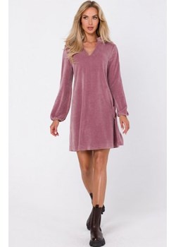 Moe M767 welurowa sukienka brudny róż ze sklepu intimiti.pl w kategorii Sukienki - zdjęcie 187905272