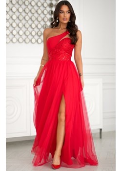 Bicotone długa sukienka z cekinami czerwona ze sklepu intimiti.pl w kategorii Sukienki - zdjęcie 187905331