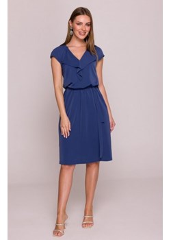 Stylove S411 sukienka z żabotem niebieska ze sklepu intimiti.pl w kategorii Sukienki - zdjęcie 187905342