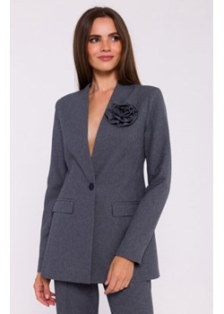 Stylove S370 marynarka z kwiatkiem szara ze sklepu intimiti.pl w kategorii Marynarki damskie - zdjęcie 187905613