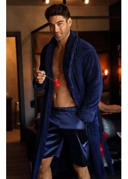 Dkaren Zeus satynowe spodenki męskie granatowe ze sklepu intimiti.pl w kategorii Piżamy męskie - zdjęcie 187905693