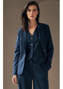 Marynarka oversize dwurzędowa prążek granatowa ze sklepu intimiti.pl w kategorii Marynarki damskie - zdjęcie 187905994