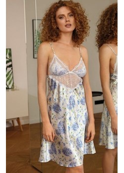 Satynowa koszulka nocna w kwiaty DK-HA/2 ze sklepu intimiti.pl w kategorii Koszule nocne - zdjęcie 187906084