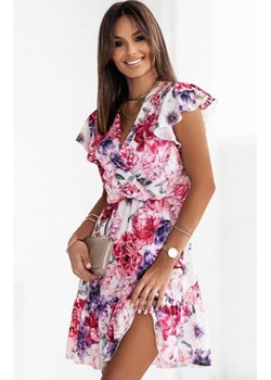 Ivon Butterfly mini sukienka z falbanką w kwiaty różowa ze sklepu intimiti.pl w kategorii Sukienki - zdjęcie 187906201