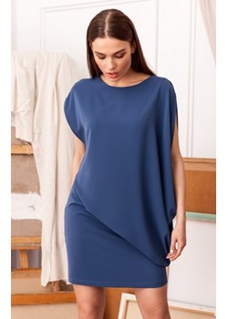 Elegancka sukienka mini warstwowa niebieska S262 ze sklepu intimiti.pl w kategorii Sukienki - zdjęcie 187906552