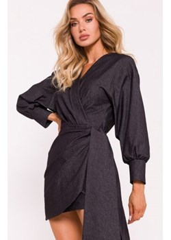 Moe sukienka mini z wiązaniem grafitowa M802 ze sklepu intimiti.pl w kategorii Sukienki - zdjęcie 187906593
