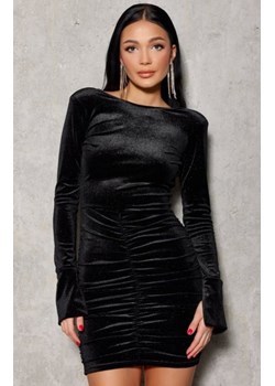 Brokatowa mini sukienka welurowa Dolores czarna ze sklepu intimiti.pl w kategorii Sukienki - zdjęcie 187906672