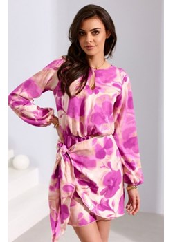 *Kwiatowa mini sukienka z wiązaniem E72 ze sklepu intimiti.pl w kategorii Sukienki - zdjęcie 187906682