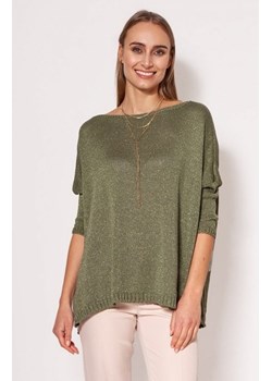MKM SWE040 sweter z połyskującą nitką zielony ze sklepu intimiti.pl w kategorii Swetry damskie - zdjęcie 187906724