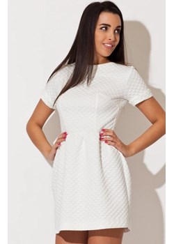 Katrus K147 sukienka ecru pikowana ze sklepu intimiti.pl w kategorii Sukienki - zdjęcie 187906790