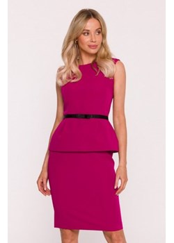 Stylove S427 sukienka ołówkowa z baskinką śliwkowa ze sklepu intimiti.pl w kategorii Sukienki - zdjęcie 187906861