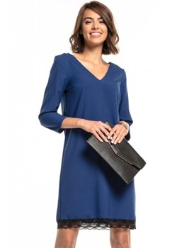 Tessita T324 prosta sukienka z koronką granatowa ze sklepu intimiti.pl w kategorii Sukienki - zdjęcie 187906880